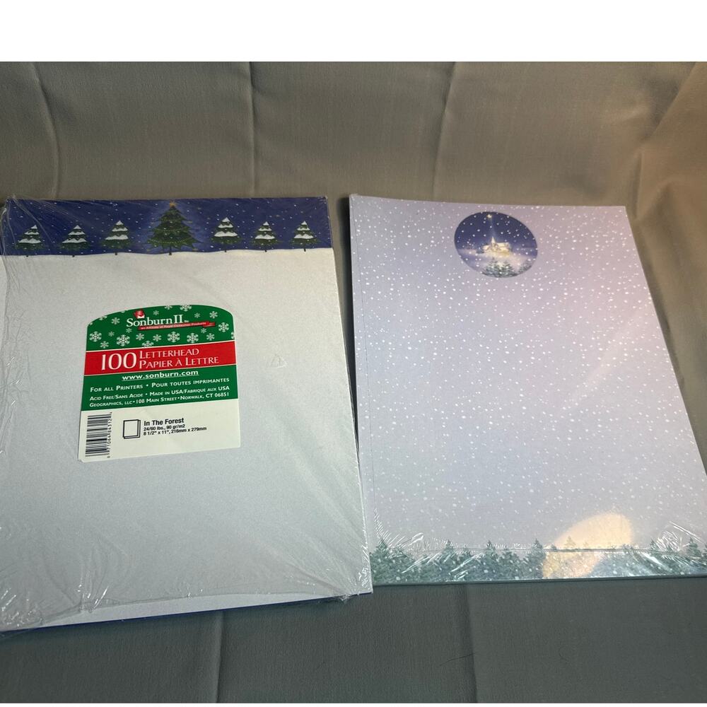 Holiday Paper LOT of 2 Holiday letterhead 125+ printer paper Sonburn II
